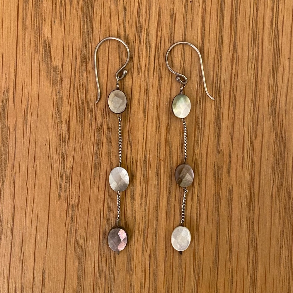 Custom made precious stone dangling earrings